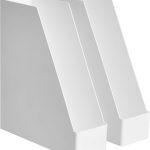 Basics Plastic Desk Organizer - Magazine Rack, White, 2-Pack